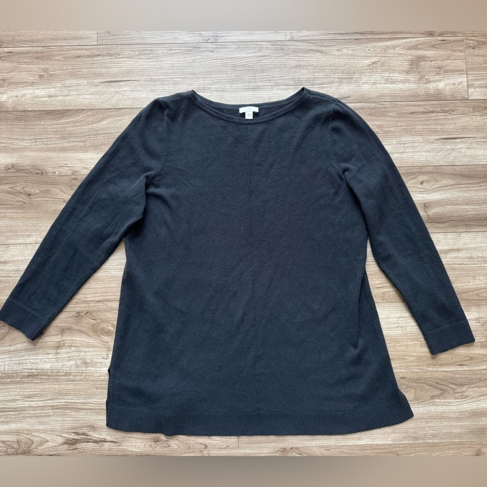 J Jill Black Lightweight Sweater Women’s Size Large Cotton/Poly/Nylon Blend